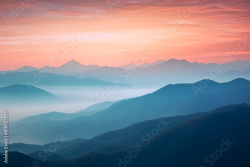 Amazing nature scenery, mountains under morning mist - AI generated © Sebastian