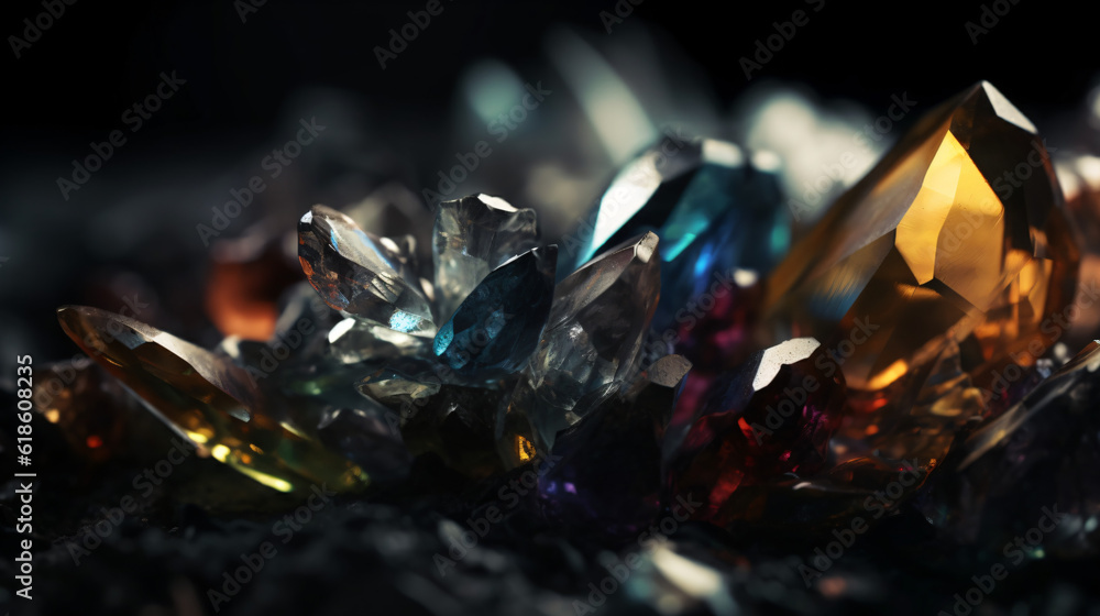 A close up of many different colored diamonds Generative Ai A close up of many different colored diamonds Generative Ai