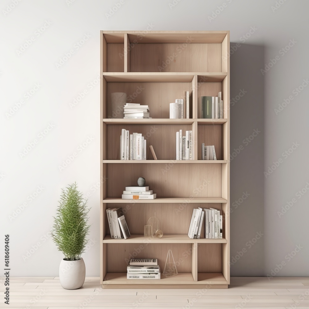 Wooden book shelf mockup Wooden book shelf mockup