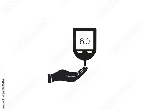 Blood, sugar, glucometer icon. Vector illustration.