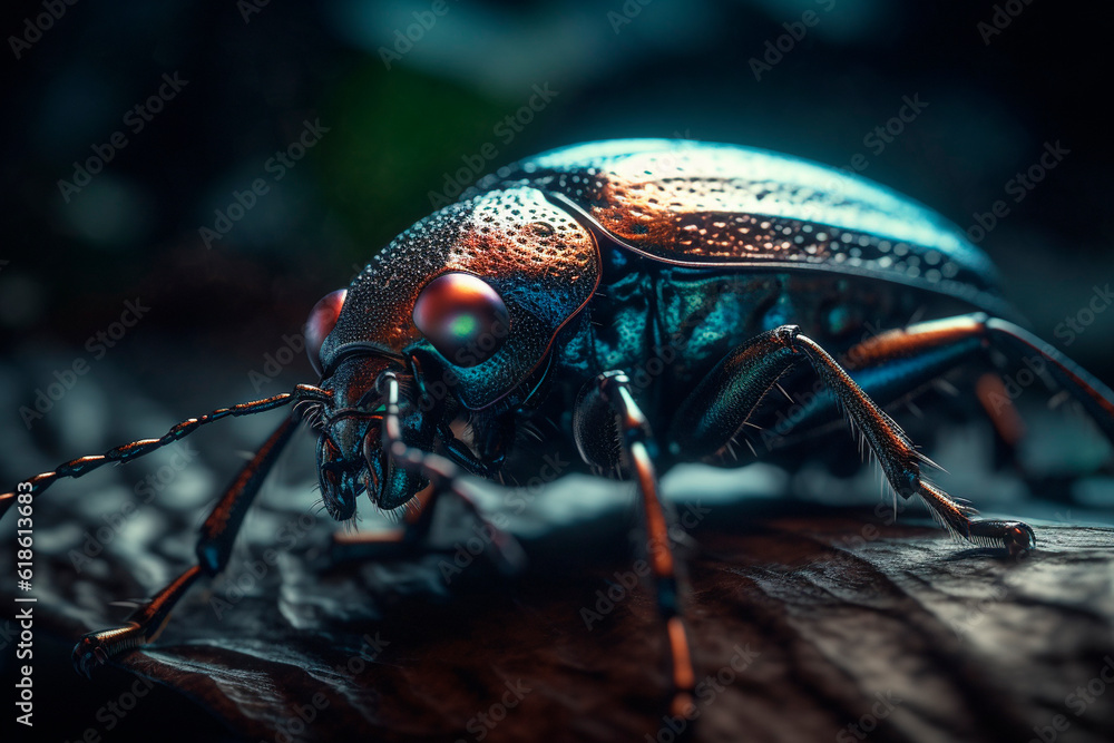 Fototapeta premium Beetle in marcos. Generative AI