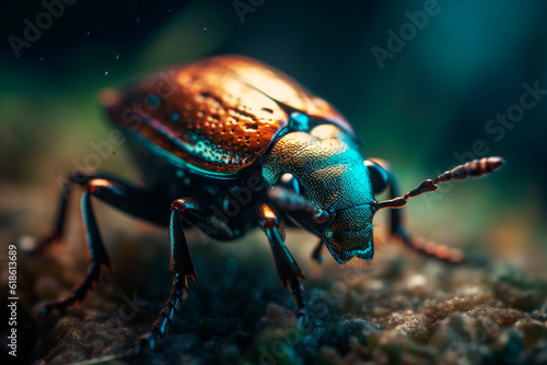 Beetle in marcos. Generative AI © ARAMYAN