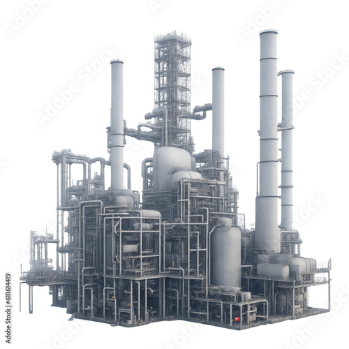 Big industrial factory on transparent background (PNG)