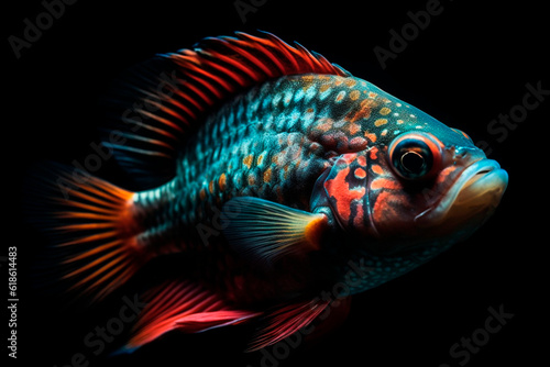 Multicolored fish. Generative AI