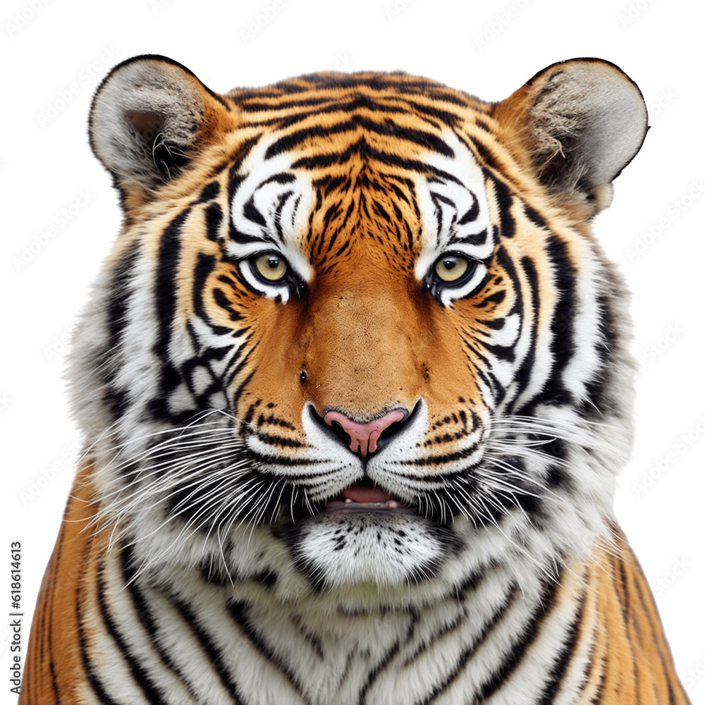 tiger portrait on Transparent background (PNG)