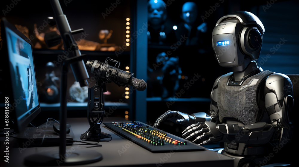 Ein Roboter kreiert Musik, Generative AI Ein Roboter kreiert Musik, Generative AI