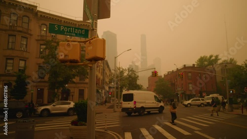 Brooklyn, New York.  Smoke From Canadian Wildfires.