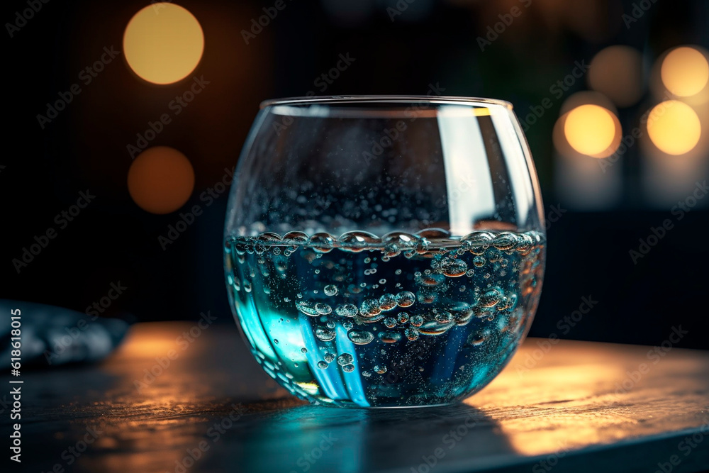 A glass of water is on the table. Generative AI A glass of water is on the table. Generative AI