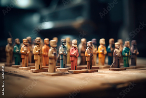 Small wooden figurines. Generative AI