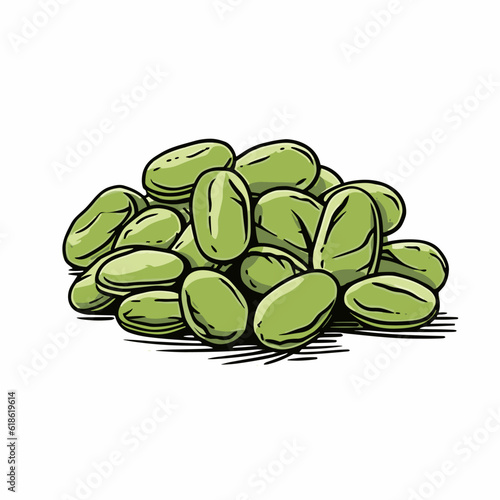 Lima beans hand-drawn illustration. Lima beans. Vector doodle style cartoon illustration