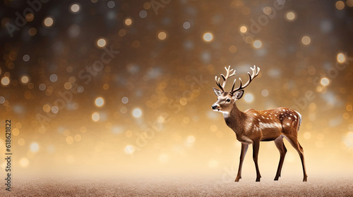 Christmas reindeer bokeh background