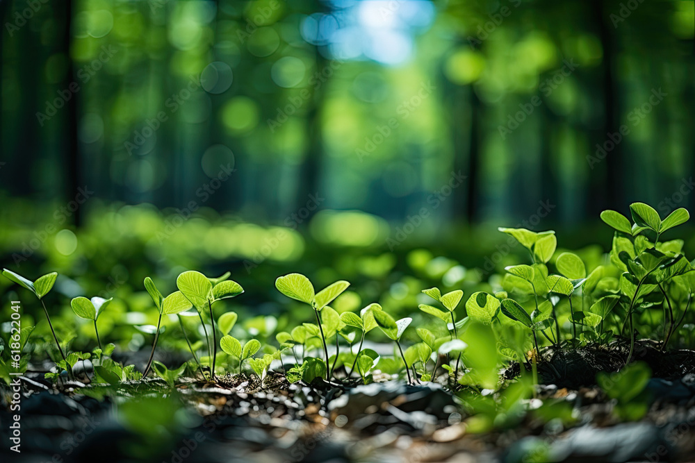 Low angle spring green forest Low angle spring green forest