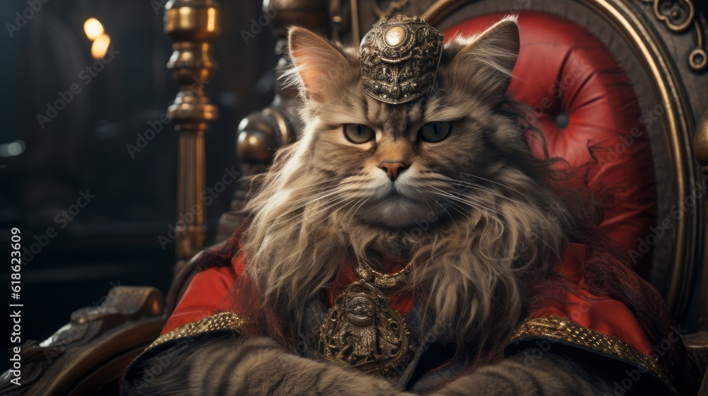 cat on a king throne, cat day