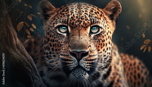 Leopard in nature. Generative AI. © Miltan