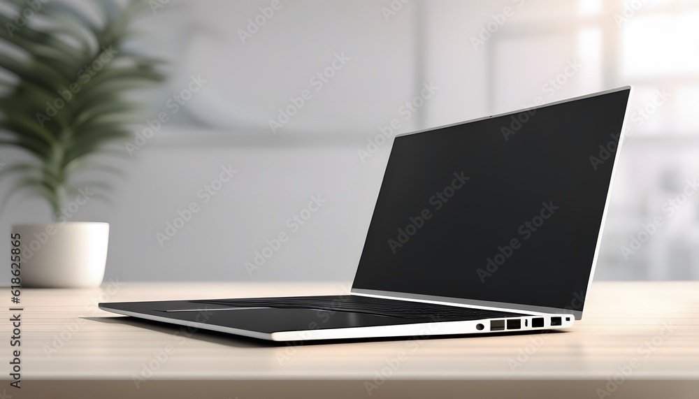 Laptop on office table Laptop on office table