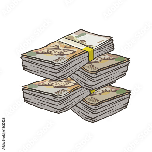 Cartoon banknotes Thai currency One trousand baht.