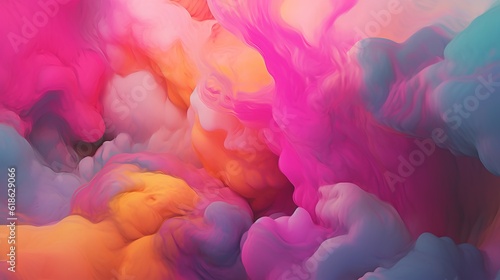 Swirling colorful smoke background. Generative AI. Illustration for banner, poster, cover, brochure or presentation.