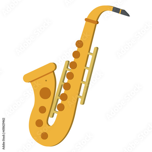 Isolated colored saxophone musical instrument Vector