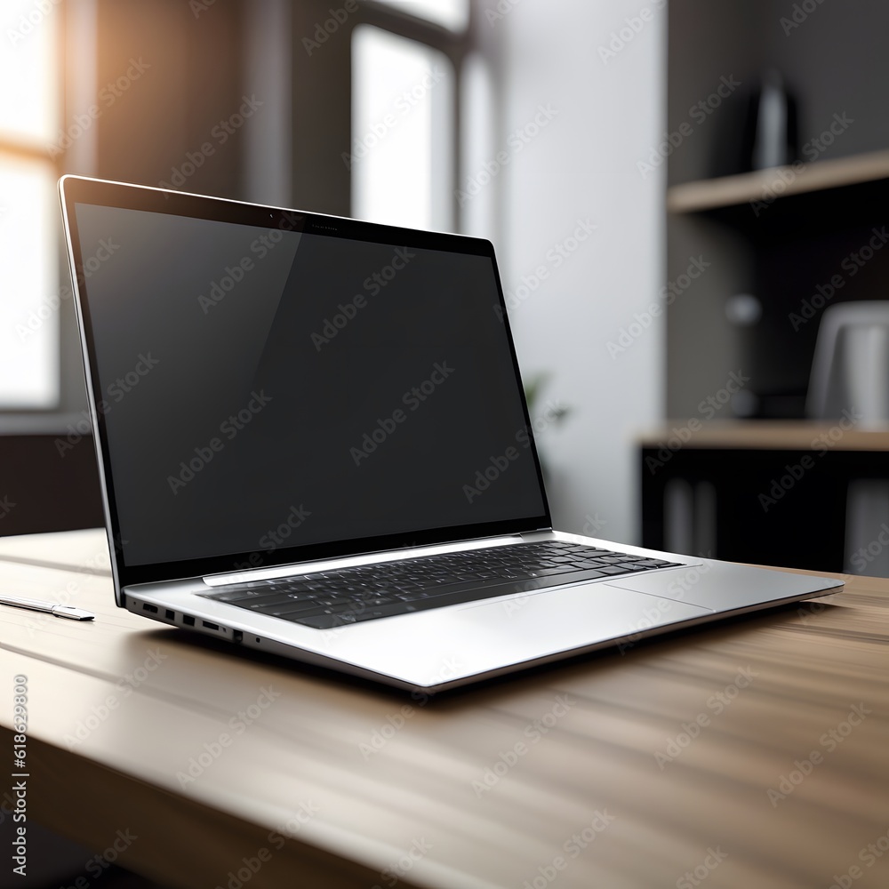 Fototapeta premium Laptop mockup on office desk.