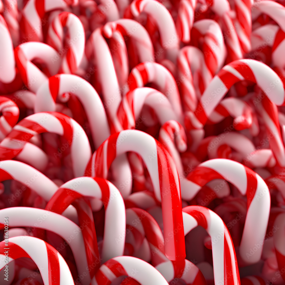 Obraz premium Red and white festive candy canes background