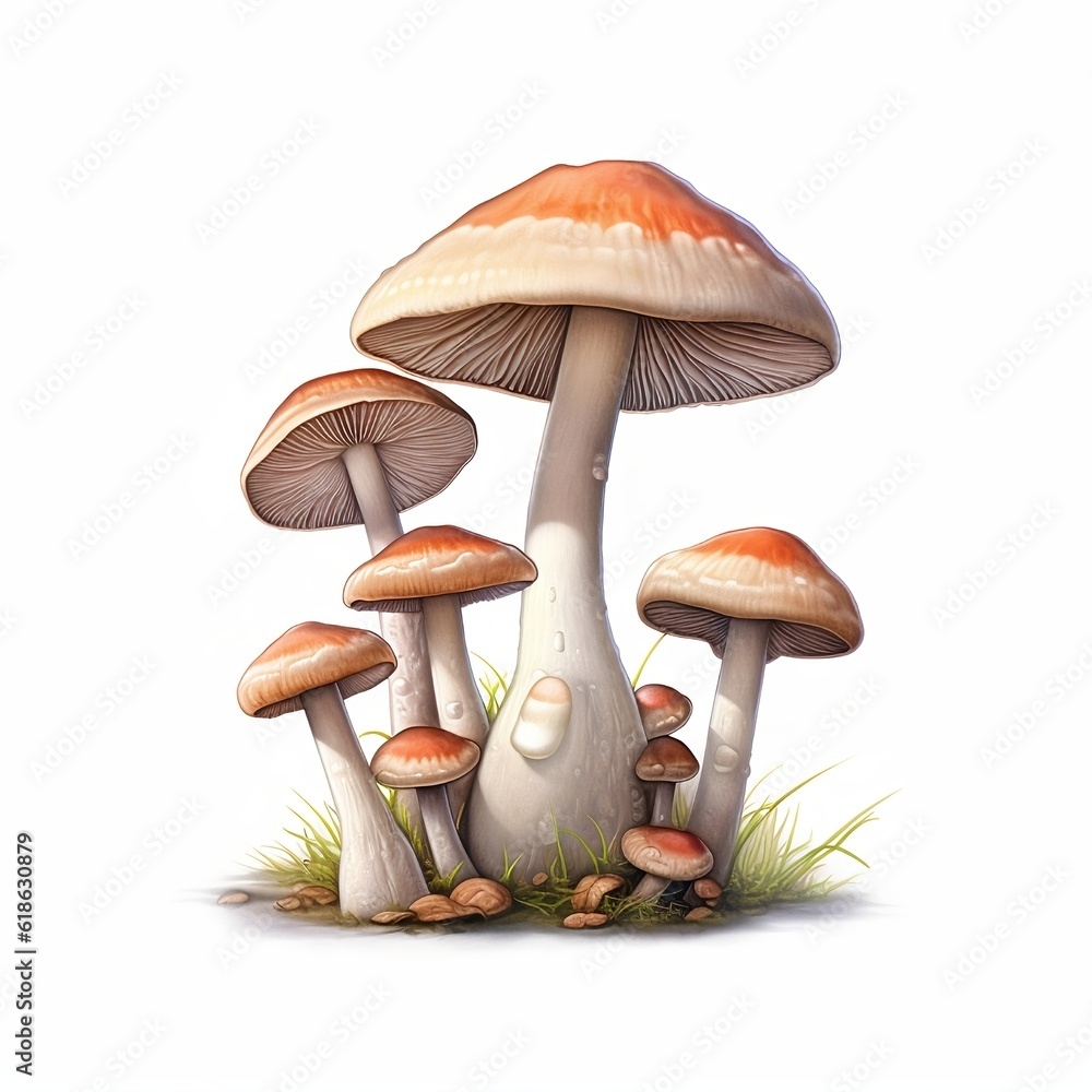 mushrooms on a white background