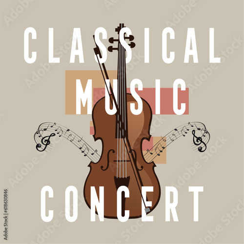 Colored classical music concert brochure Vector