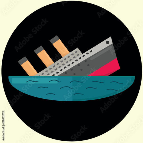Titanic icon clipart avatar logotype isolated vector illustration 