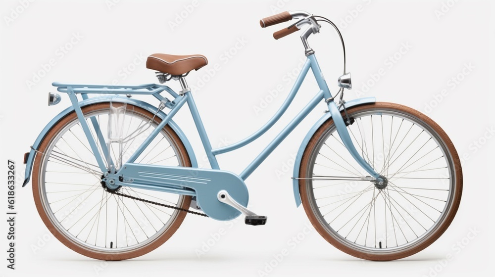 Dutch blue bicycle on a transparent background, Generative AI.