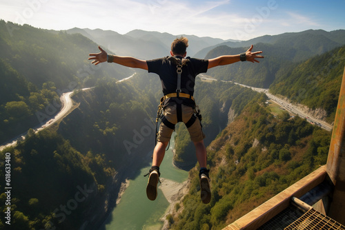 Bungee Jumping, Harnessing Fear, Embracing Thrills: Bungee Jumping Showcase, Generative AI © Aivis