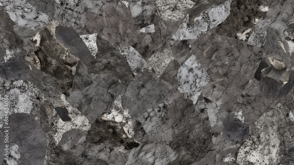 Fototapeta premium Polished dark grey granit or marble surface. Generative AI stone texture background