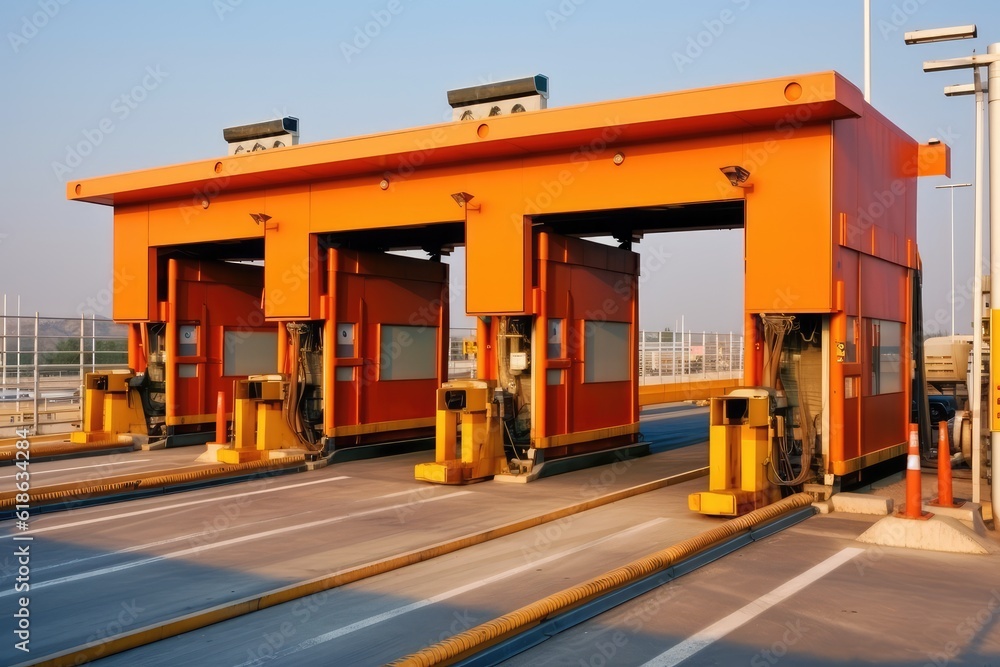 stock photo of automatic toll gate photography Generated AI