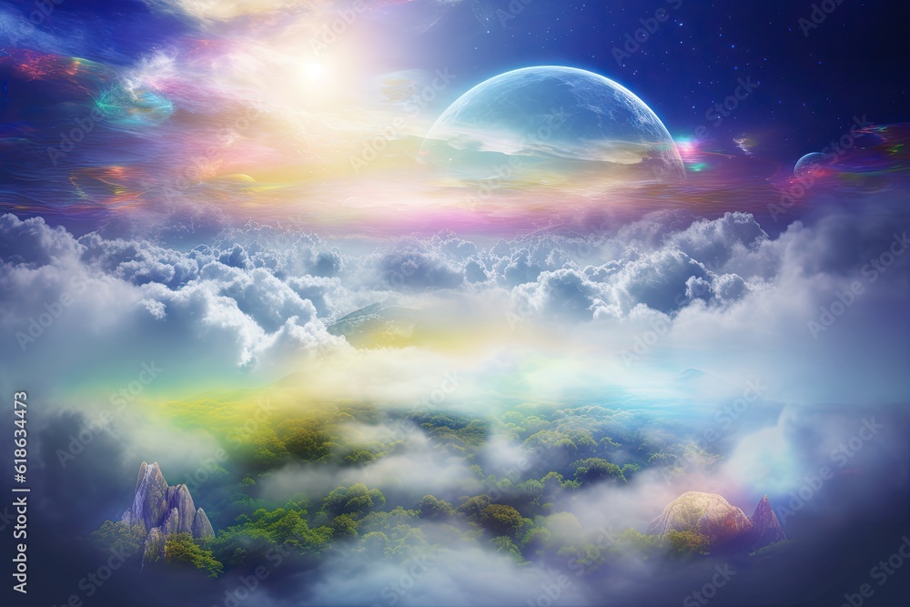 colorful rainbow stretching across the sky colorful rainbow stretching across the sky