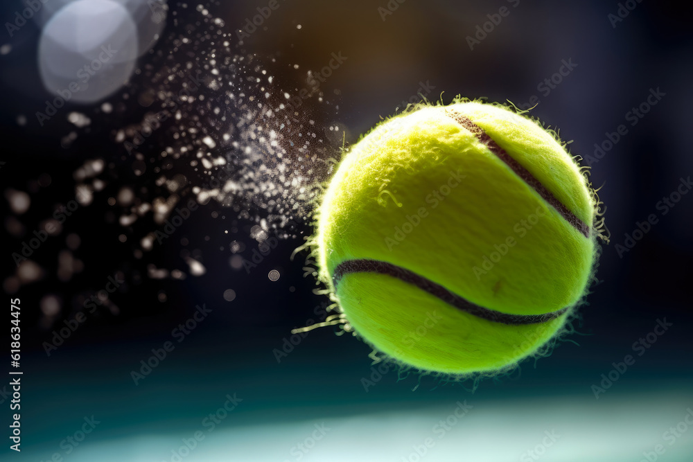 Close-up shot of a tennis ball just before it hits the racquet, illustrating the precision of the sport
