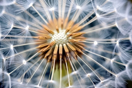 stock photo of Dandelion Taraxacum seeds photography Generated AI