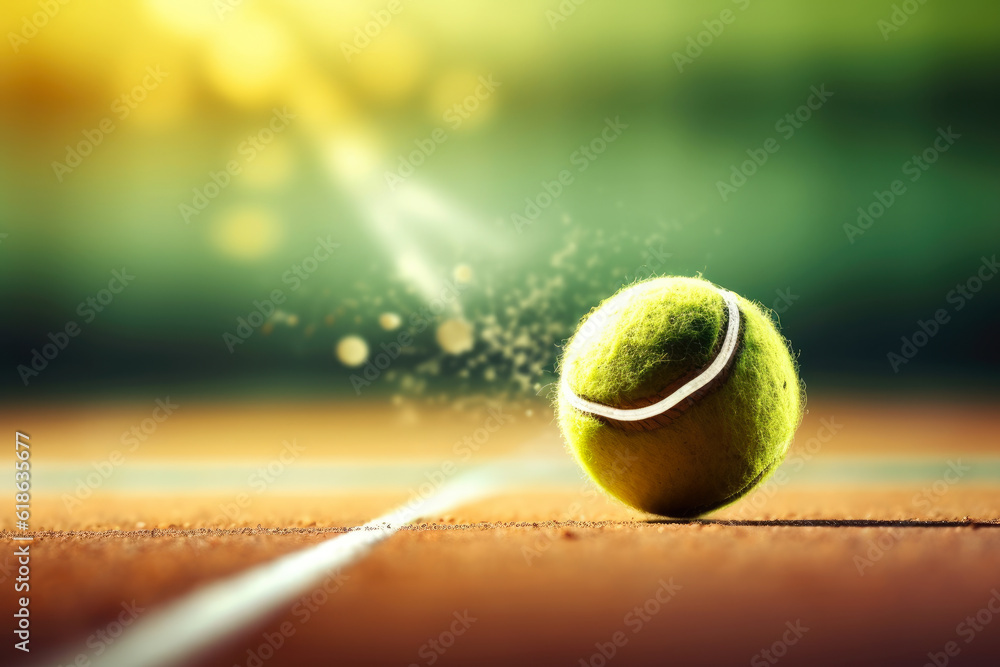 Tennis ball hitting the line, a crucial point in a heated match
