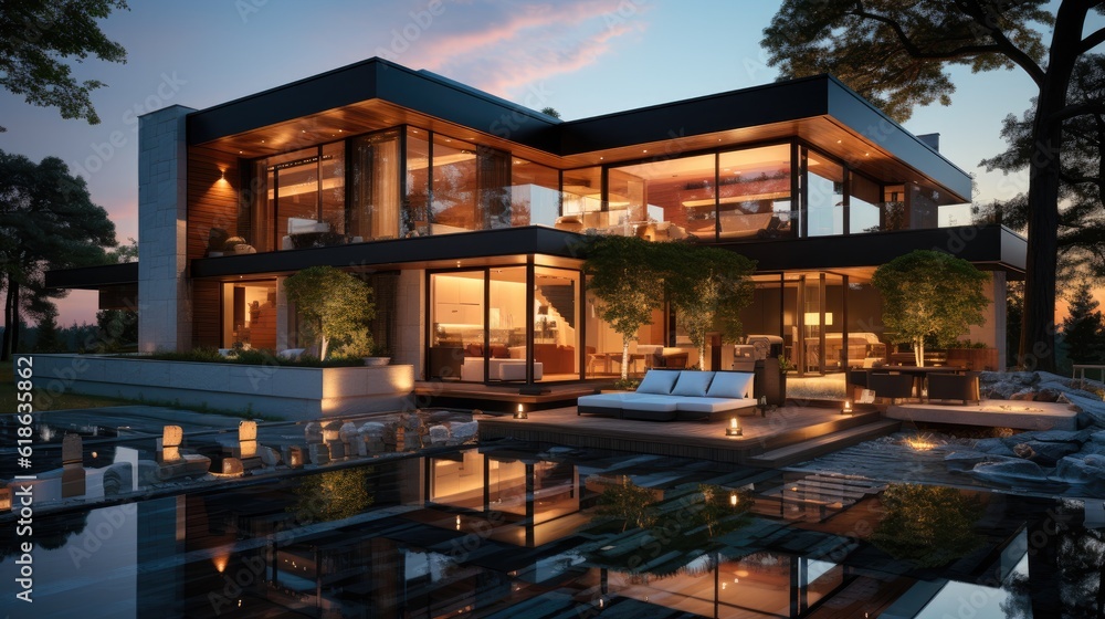 Luxury villa with swimming pool, Expensive private villa, Swimming pool in a private house. Luxury villa with swimming pool, Expensive private villa, Swimming pool in a private house.