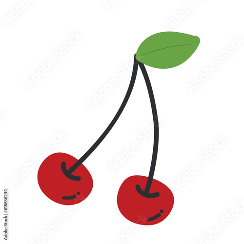 Isolated colored cherry icon Flat design Vector