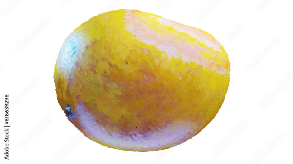 Mango set oil painting style illustration isolated on transparent background Mango set oil painting style illustration isolated on transparent background