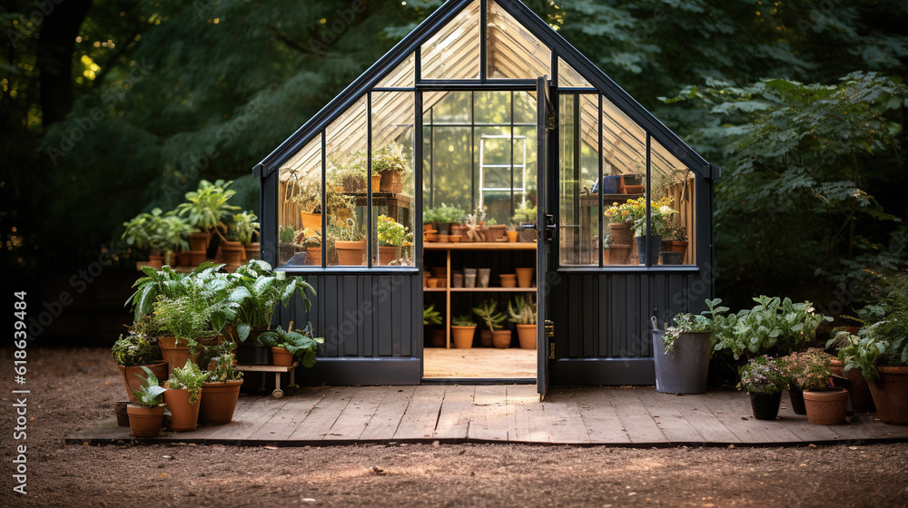 Cultivating Sustainability: Embracing a Sustainable Lifestyle with a Small Glass Greenhouse, Generative AI