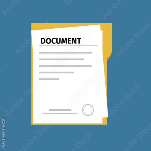 papers. documents. an important matter. the seal of the firm or company. registration of real estate. tax report. supporting document. vector illustration. black color. on a white background.