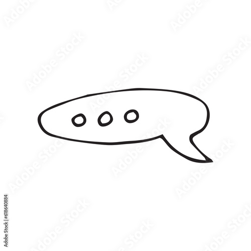 correspondence. sms. to send. information. message. conversation. monologue. to answer. to say. to tell. a bubble for a message. vector image. on a white background. doodle. black color.