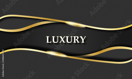 LUXURY ABSTRACT BACKGROUND, VECTOR DESIGN, BLACK AND GOLD, 
