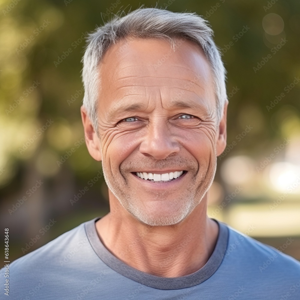Portrait of a smiling senior man in the park on a sunny day. Portrait of happy elderly man in park with a friendly smile. Closeup face of a mature white man with grey hair and healthy teeth. Portrait of a smiling senior man in the park on a sunny day. Portrait of happy elderly man in park with a friendly smile. Closeup face of a mature white man with grey hair and healthy teeth.