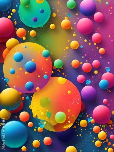Photo of a vibrant and playful background filled with an assortment of colorful balls