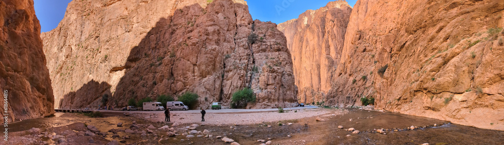 Inside the impressive Todra gorge with its high cliffs