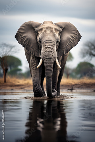 elephant in the water © alphazero