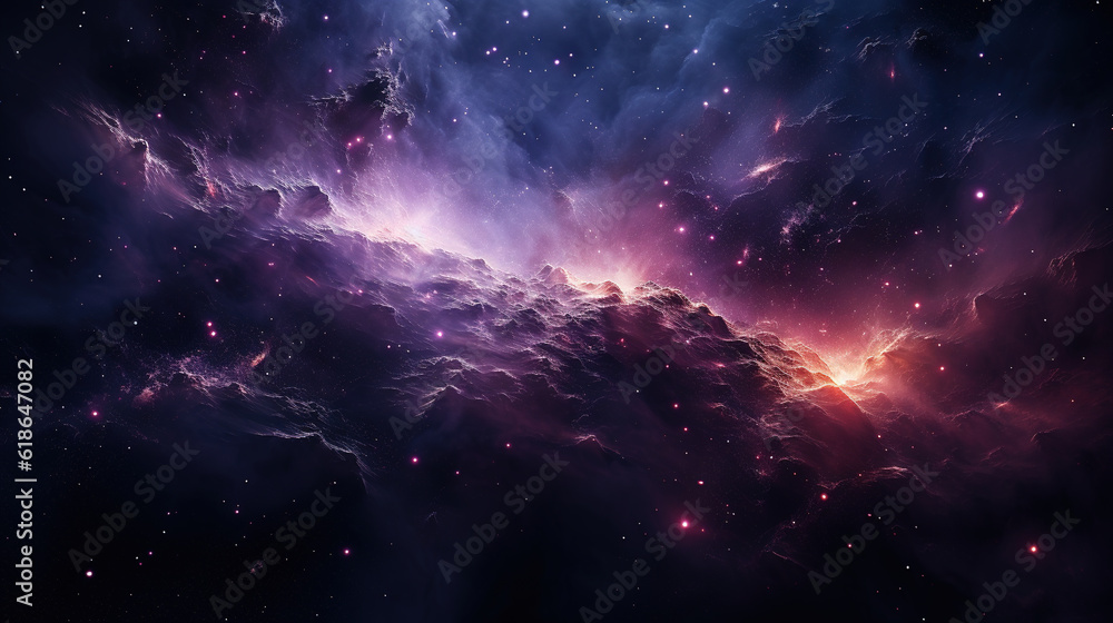 Abstract outer space endless nebula galaxy background, created with Generative AI Abstract outer space endless nebula galaxy background, created with Generative AI