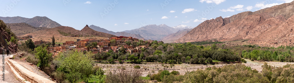 Picturesque village Douar Ouddift at the Tizi n'Test pass in the Atlas mountains