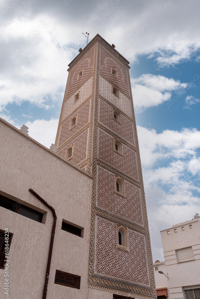 Minaret of the Great Mosque in downtown Agadir