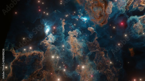 3D illustration of an interstellar nebula.